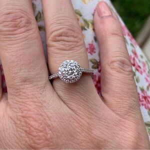 Elegant Silver Halo Ring